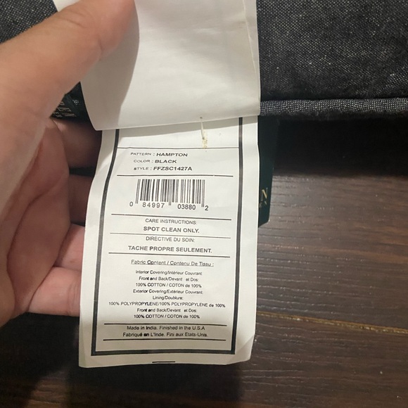 Ralph Lauren Cotton Down Throw Lumbar Pillow RLL Monogram 26\